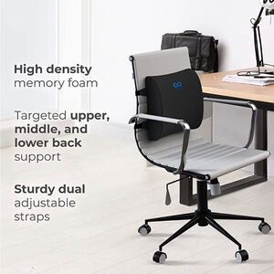 Car seat or office chair backrest with adjustable straps larger/more thick seats